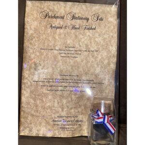 Vintage Style Parchment Stationery Set - Textured Paper, Envelopes, Ink & Pen